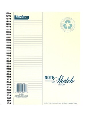 Bienfang Note Sketch Book Vertical Format 11 In. X 8 1/2 In. (239101)