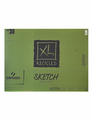Canson XL Recycled 18 x 24 Hard Bound Sketch Pad, 50 Sheets/Pad (97315)