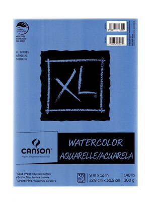 Canson XL Watercolor Pads, 9 In. x 12 In., Pad Of 30 (100510941)