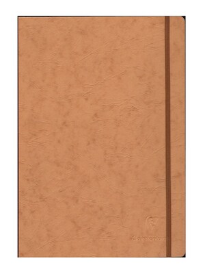 Clairefontaine Cloth-Bound Notebooks 8 1/4 In. X 11 3/4 In. Ruled, Tan Cover, Elastic Closure 96 She