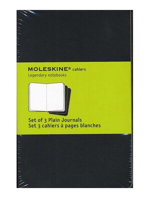 Moleskine Cahier Pocket Journal, 3.5 x 5.5, Black, 64 Pages, 3/Pack (43180-PK3)