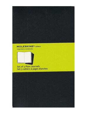 Moleskine Cahier Journal, 5 x 8.25, Black, 80 Pages, 3/Pack (43182-PK3)