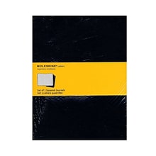 Moleskine Cahier Journal, 7.5 x 9.75, Graph Ruled, Black, 120 Pages, 3/Pack (43184-PK3)