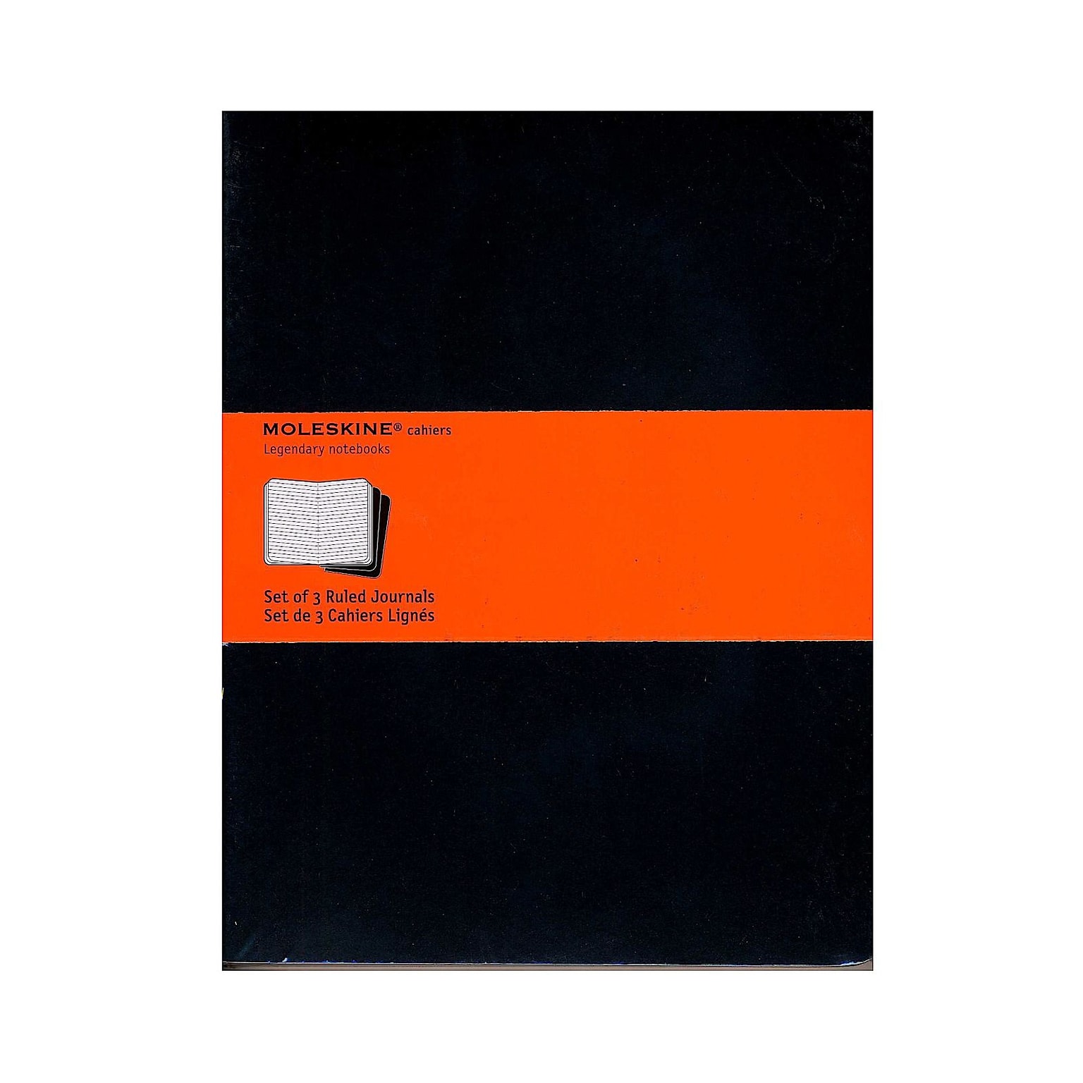 Moleskine Cahier Journals Black, Ruled 7 1/2 In. X 9 3/4 In. Pack Of 3, 120 Pages Each [Pack Of 3] (3PK-9788883705014)