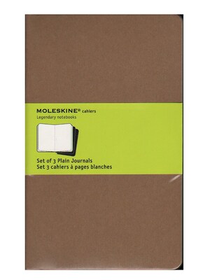 Moleskine Cahier Journal, 5 x 8.25, Brown, 80 Pages, 3/Pack (43194-PK3)