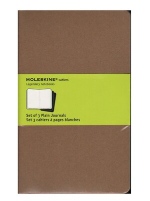 Moleskine Cahier Journal, 5 x 8.25, Brown, 80 Pages, 3/Pack (43194-PK3)