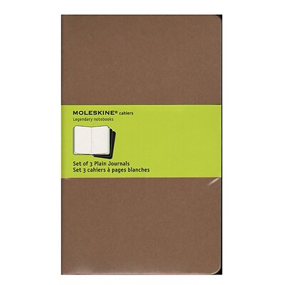 Moleskine Cahier Journals Kraft Brown, Blank 5 In. X 8 1/4 In. Pack Of 3, 80 Pages Each [Pack Of 3] (3PK-9788883705007)