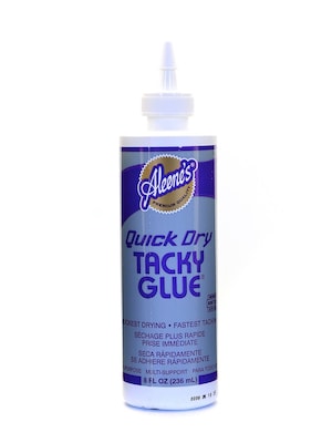 AleeneS Quick Dry Tacky Glue, 8 oz., White, 6/Pack (27163-PK6)