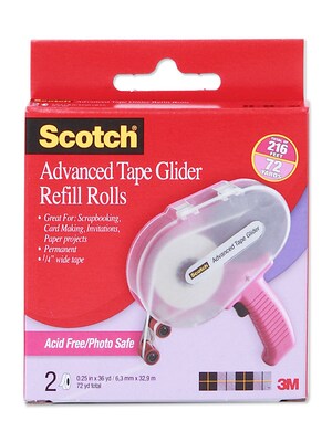 Scotch Tape Glider Refill Rolls Box Of 2 Acid-Free Adhesive Transfer Tape, 3/Pack (98470-PK3)