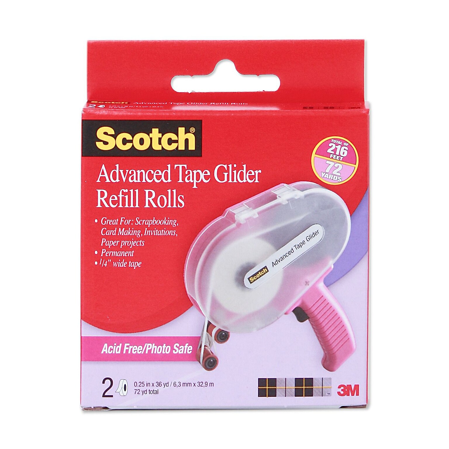 Scotch Tape Glider Refill Rolls Box Of 2 AcidFree Adhesive Transfer