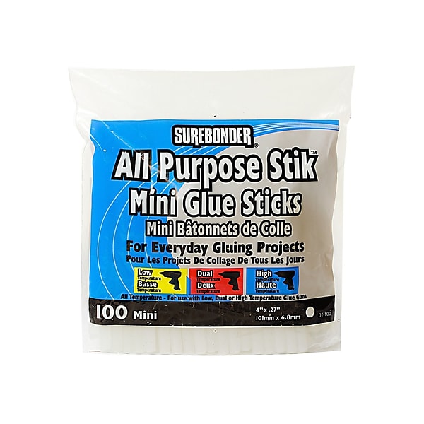 Surebonder Glue Sticks, 0.28 oz., White, 3/Pack (67162-PK3)
