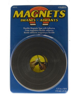 The Magnet Source Flexible Magnetic Strips With Adhesive 1/2 In. X 10 Ft. [Pack Of 4] (4PK-07012)