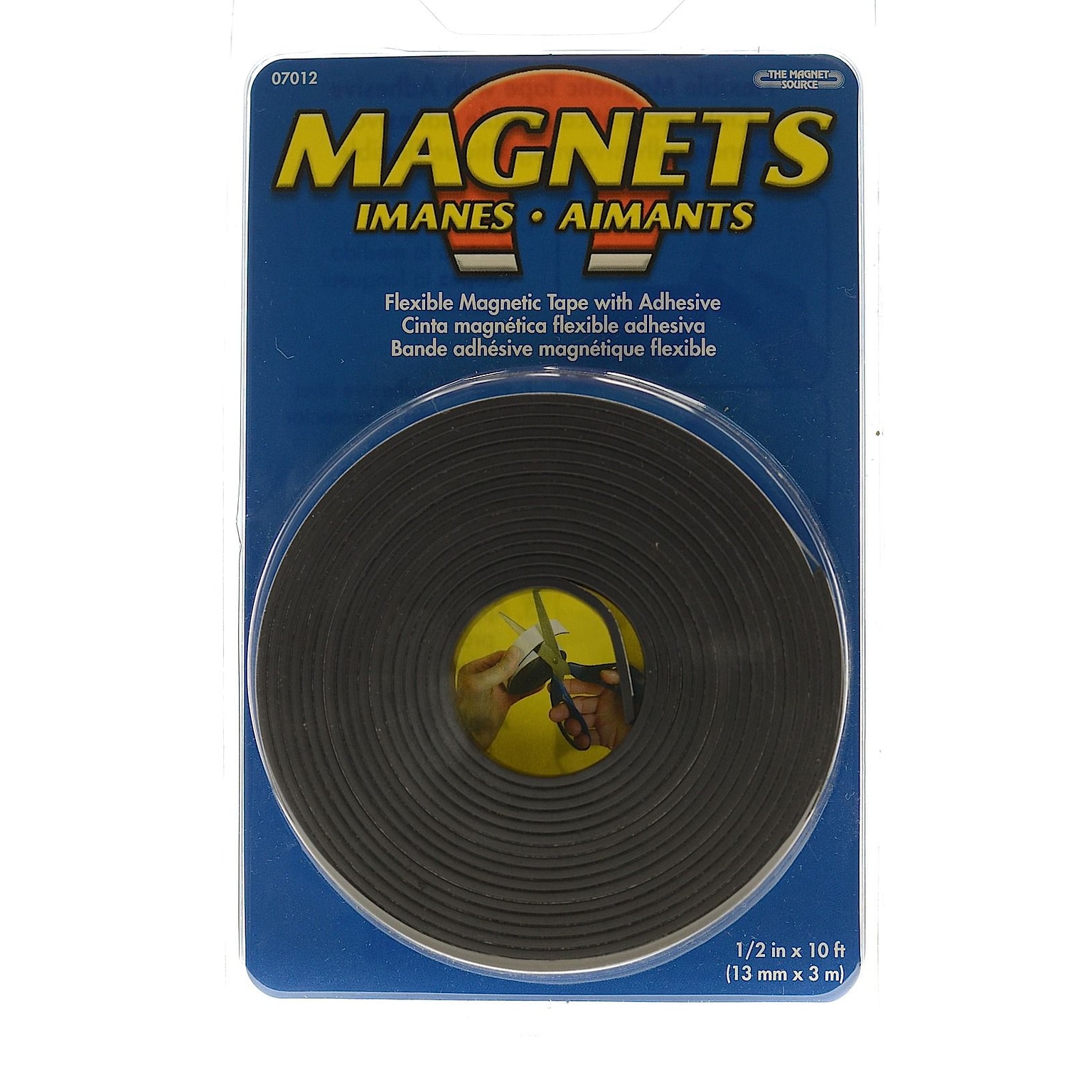 The Magnet Source Flexible Magnetic Strips With Adhesive 1/2 In. X 10 Ft. [Pack Of 4] (4PK-07012)