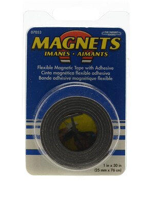 The Magnet Source Flexible Magnetic Strips With Adhesive 1 In. X 30 In. [Pack Of 6] (6PK-07053)