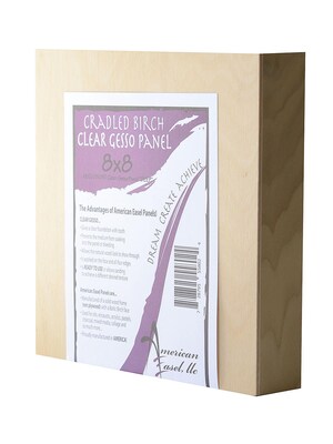 American Easel Primed Wood Painting Panel 8 In. X 8 In. Clear Gesso [Pack Of 2] (2PK-AECL0808-D)