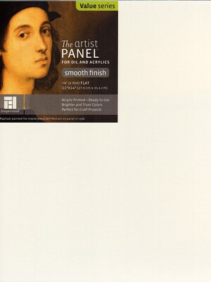 Ampersand The Artist Panel Primed Smooth Flat Profile 11 In. X 14 In. 1/8 In. [Pack Of 3] (3PK-APS1114)