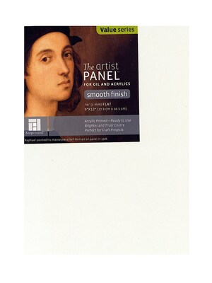Ampersand The Artist Panel Primed Smooth Flat Profile 9 In. X 12 In. 1/8 In. [Pack Of 5] (5PK-APS0912)
