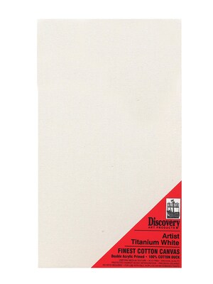 Discovery Finest Stretched Cotton Canvas White 12 In. X 24 In. Each [Pack Of 3] (3PK-TX161224)