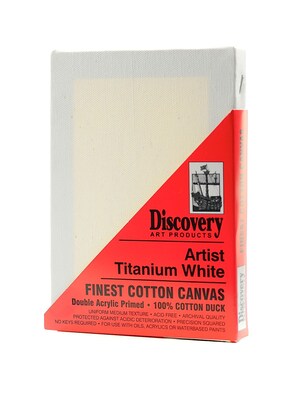 Discovery Finest Stretched Cotton Canvas White 5 In. X 7 In. Each [Pack Of 6] (6PK-TX160507)