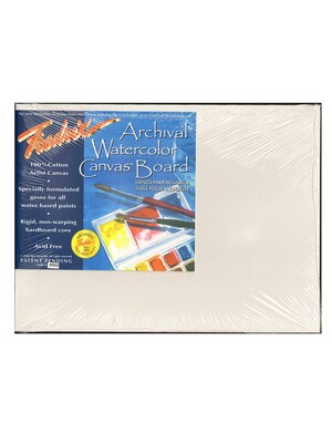 Fredrix Archival Watercolor Canvas Board 9 In. X 12 In. Each [Pack Of 2] (2PK-3440)