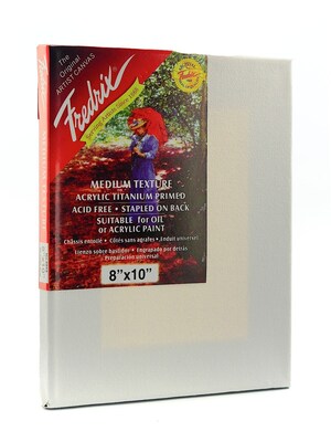 Fredrix Red Label Stretched Cotton Canvas 8 In. X 10 In. Each [Pack Of 3] (3PK-5012)