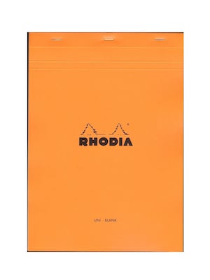 Rhodia Classic French Paper Pads Blank 8 1/4 In. X 11 3/4 In. Orange [Pack Of 3] (3PK-18000)