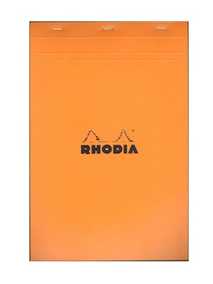 Rhodia Classic French Paper Pads Graph 8 1/4 In. X 12 1/2 In. Orange [Pack Of 3] (3PK-19200)