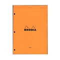 Rhodia Classic French Paper Pads Ruled With Margin, 3-Hole Punched 8 1/4 In. X 11 3/4 In. Orange [Pa