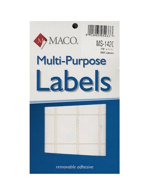 Maco Multi-Purpose Handwrite Labels Rectangular 7/8 In. X 1 1/4 In. Pack Of 500 [Pack Of 6] (6PK-MS-1420)