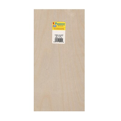 Midwest Thin Birch Plywood Aircraft Grade 1/32 In. 6 In. X 12 In. [Pack Of 3] (3PK-5121)