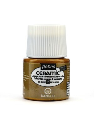 Pebeo Ceramic Air Dry China Paint Rich Gold 45 Ml [Pack Of 3] (3PK-025-015)
