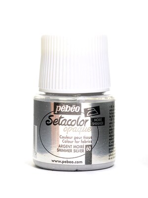 Pebeo Setacolor Opaque Fabric Paint Shimmer Silver 45 Ml [Pack Of 3] (3PK-295-060)
