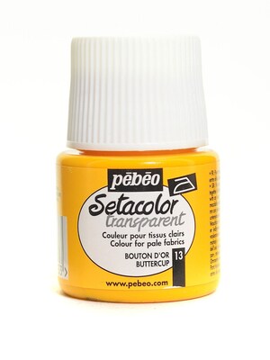 Pebeo Setacolor Transparent Fabric Paint Buttercup 45 Ml [Pack Of 3] (3PK-329-013)