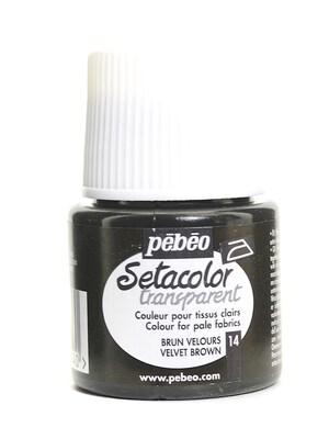 Pebeo Setacolor Transparent Fabric Paint Velvet Brown 45 Ml [Pack Of 3] (3PK-329-014)