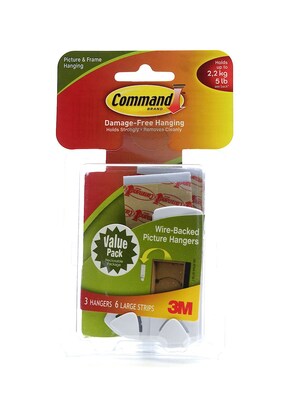 3M Removable Picture Hangers For Wire-Backed ed Work [Pack Of 2] (2PK-17043)