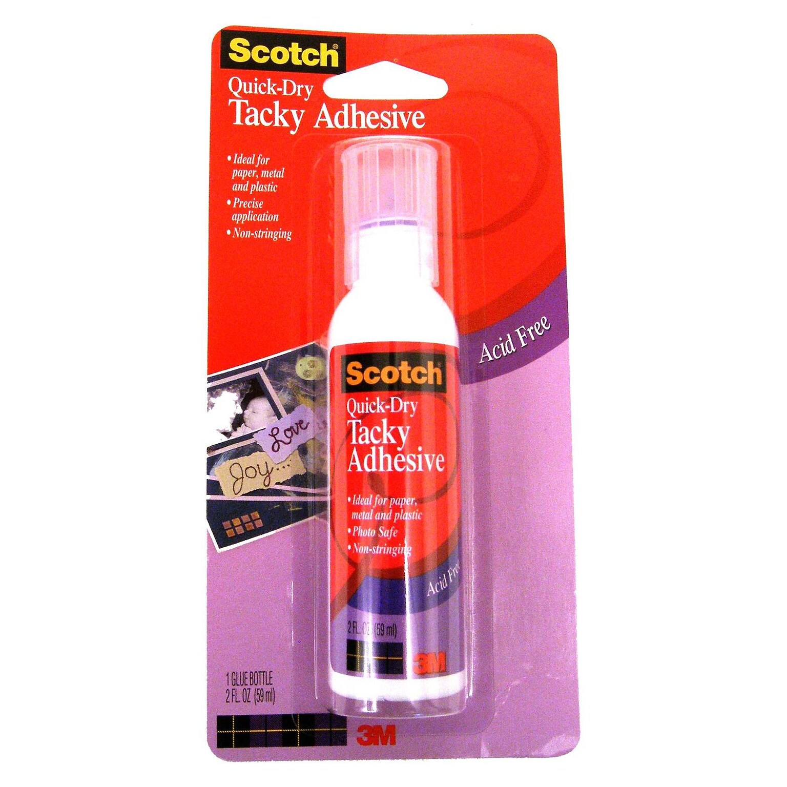 3M Scotch QuickDry Tacky Adhesive 2 Fl. Oz. [Pack Of 6] (6PK020