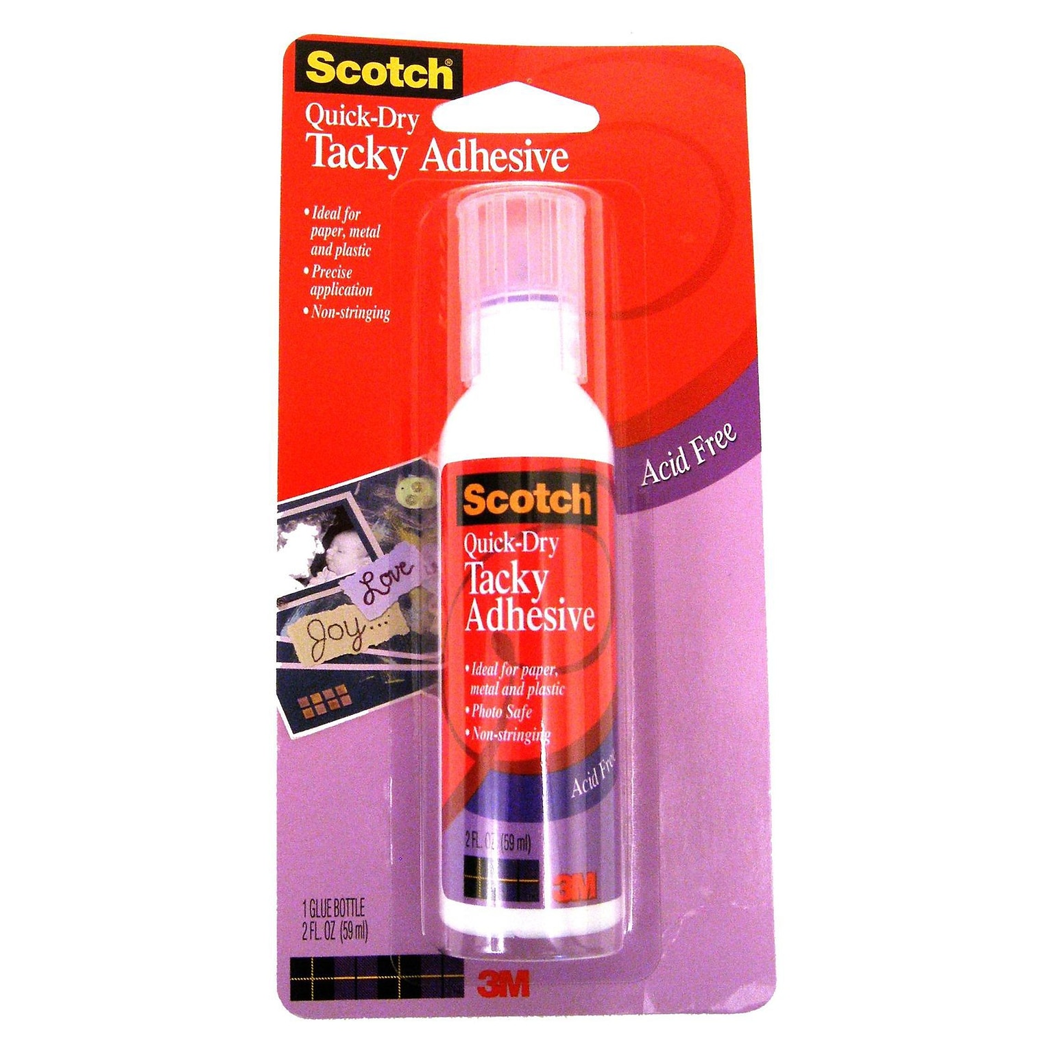 3M Scotch Quick-Dry Tacky Adhesive 2 Fl. Oz. [Pack Of 6] (6PK-020)