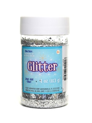 Advantus Corp Glitter Silver 4 Oz. Shaker Bottle [Pack Of 6] (6PK-SUL51121)