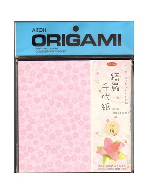 Aitoh Origami Paper 5 7/8 In. X 5 7/8 In. Kira Chiyogami Plum Leaves 12 Sheets (83-0731)