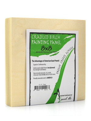 American Easel 1 5/8 In. Cradled Wood Painting Panels 8 In. X 8 In. [Pack Of 2] (2PK-AE0808-D)