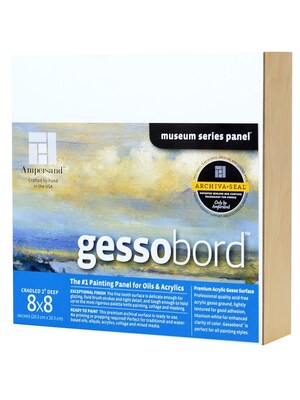 Ampersand Deep Cradle Gessobord 8 In. X 8 In. (GBWC088)