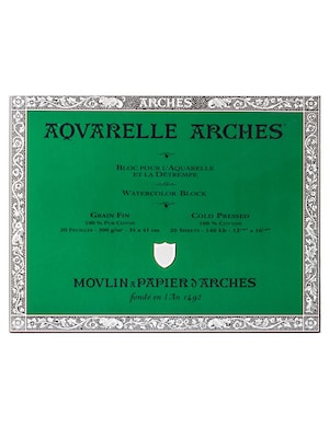 Arches Aquarelle Watercolor Block 300 lb. Cold Press 12 in. x 16 in.
