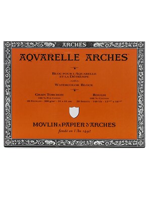 Arches Aquarelle Watercolor Block 140 Lb. Rough 12 In. X 16 In. (200177169)