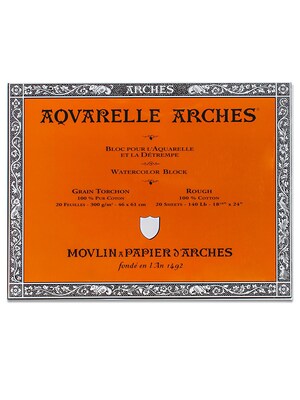 Arches Aquarelle Watercolor Block 140 Lb. Rough 18 In. X 24 In. (200177173)