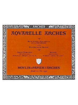Arches Aquarelle Watercolor Block 140 Lb. Rough 9 In. X 12 In. (200177165)