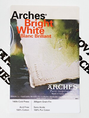 Arches Watercolor Paper 140 Lb. Cold Press White 44 1/2 In. X 10 Yd. Roll (204002204)