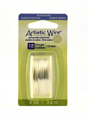 Artistic Wire Dispenser Packs Tarnish Resistant Silver Plate 18 Gauge 4 Yd. [Pack Of 3] (3PK-AWD-18S-10-04YD)