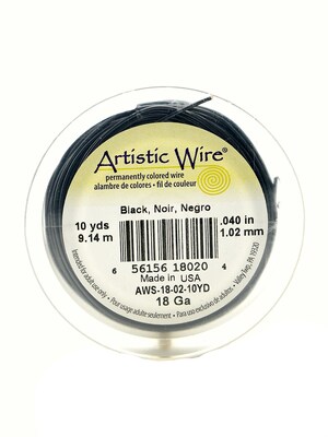 Artistic Wire Spools 10 Yd. Black 18 Gauge [Pack Of 4] (4PK-AWS-18-02-10YD)