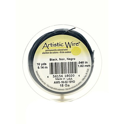 Artistic Wire Spools 10 Yd. Black 18 Gauge [Pack Of 4] (4PK-AWS-18-02-10YD)