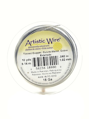 Artistic Wire Spools 10 Yd. Tinned Copper 18 Gauge [Pack Of 4] (4PK-AWS-18-TC-10YD)